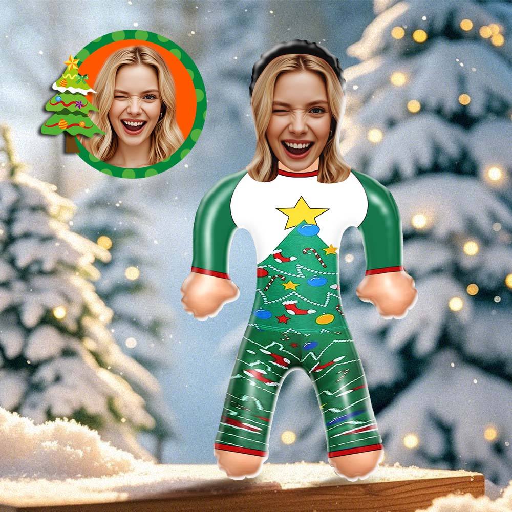 Poupée Gonflable Personnalisée, Ensemble Pyjama De Noël Vert, Poupée Air Minime, Cadeau De Noël Gonflable Amusant