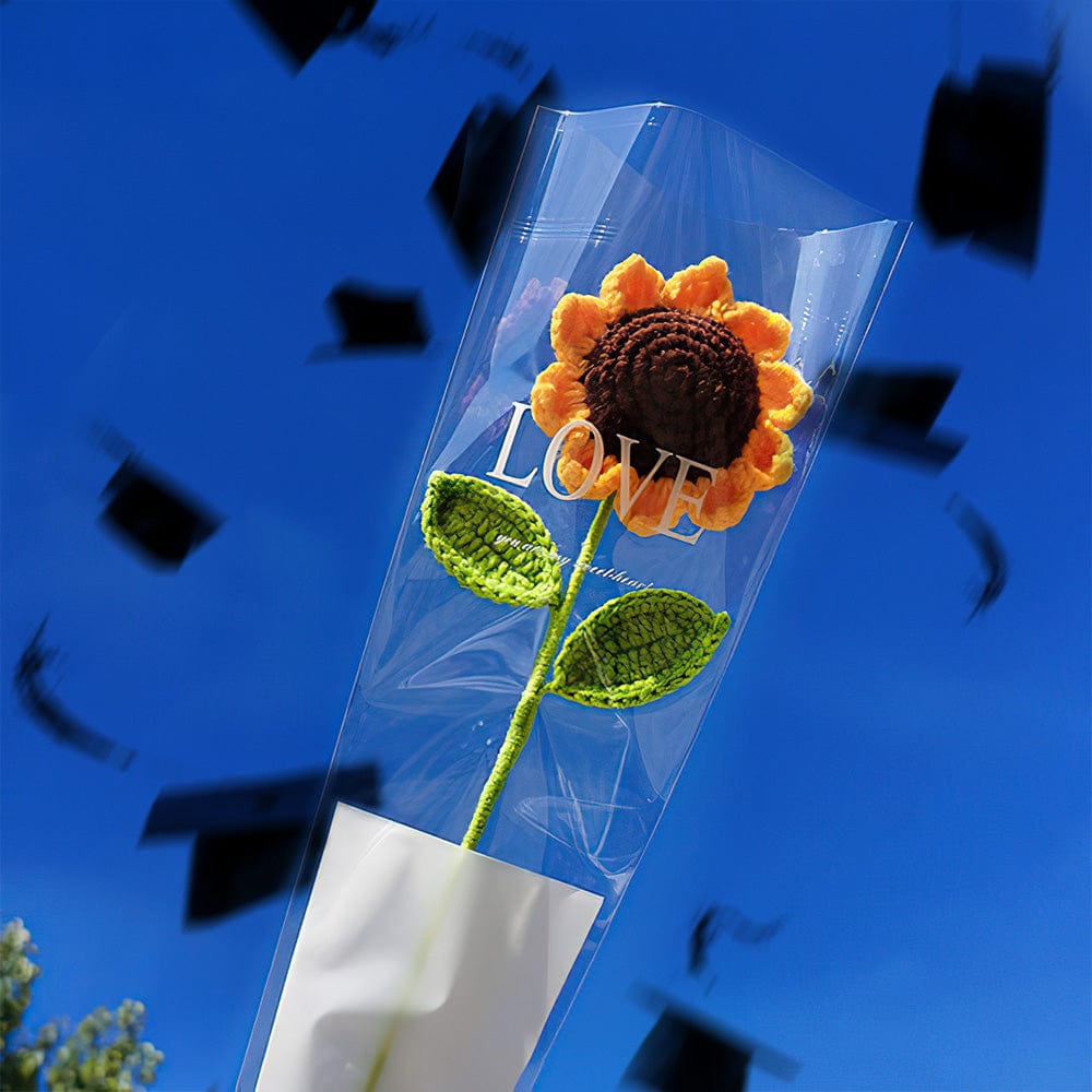 Cadeau De Remise De Diplôme, Fleur Tricotée À La Main, Cadeau De Fleur Au Crochet Pour Ami