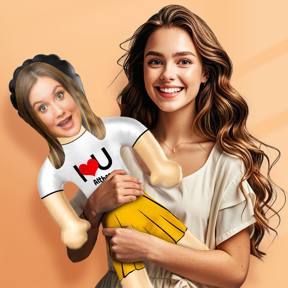 'je T'aime' Visage Et Texte Personnalisés Air Minime Poupée Personnalisée Gonflable Poupée Minime Ballon Pour Couple