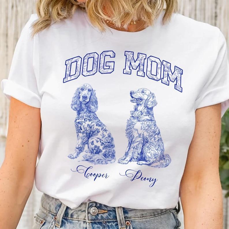 T-shirt Personnalisé Pour Amoureux Des Chiens, Motif Toile De Jouy