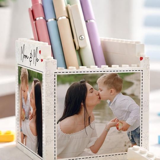 Pot À Crayons Personnalisé « maman Et Moi » En Forme De Brique, Porte-stylo Photo, Organiseur Inspiré Des Briques, Cadeau Pour La Fête Des Mères, Cadeau Pour Maman, Cadeau Pour Elle