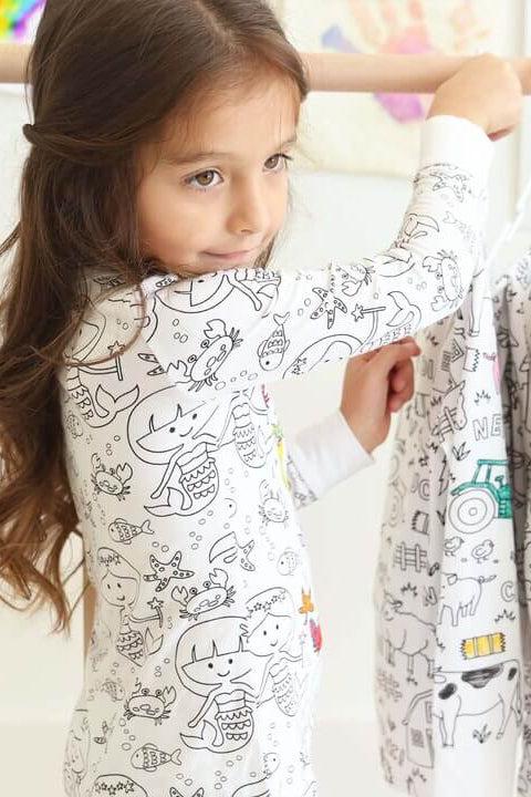 Ensemble De Pyjama Deux Pièces à Colorier Bricolage Pour Enfants, Cadeau Artistique DIY