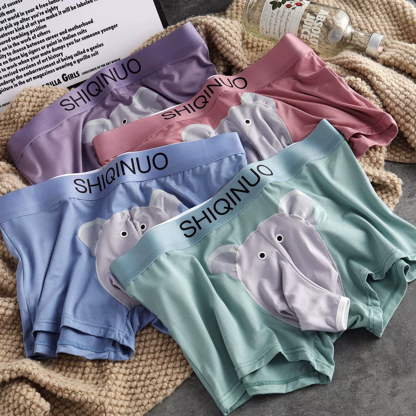 Boxers En Forme D'éléphant Pour Hommes, Sous-vêtements à Pochette Amusants, Cadeau Pour Petit Ami, Caleçons En Coton Confortables
