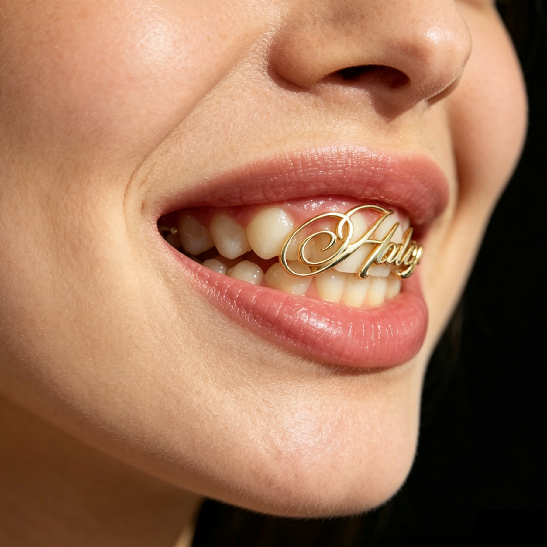 Nom de script personnalisé Grillz Bijoux dentaires personnalisés