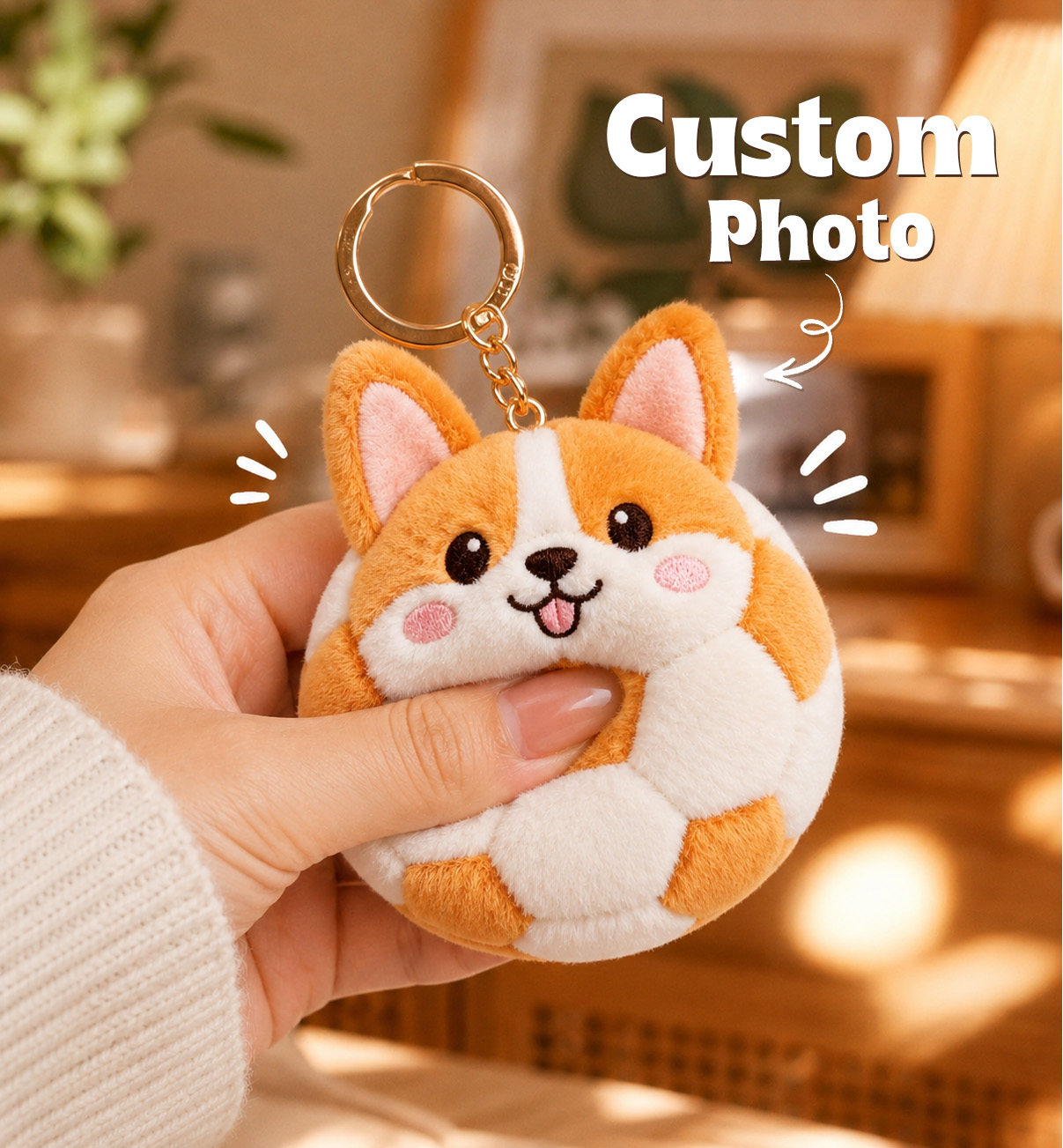 Porte-clés Chien Footballeur Couineur - Peluche Adorable Cadeau Pour Enfants, Ados Et Amoureux Des Chiens, Idéal Pour Noël, Un Anniversaire Ou Juste Pour Faire Plaisir.