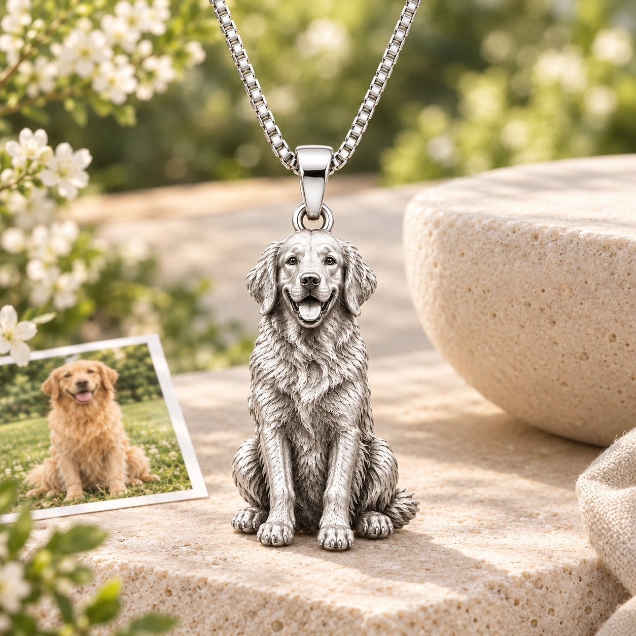 Personalisierte S925 Sterling Silber 3D Geformte Haustierfoto-Halskette, Individueller Haustier-Relief-Anhänger, Einzigartiger Hunde- Und Katzen-Gedenkschmuck, Geschenk Für Haustierliebhaber