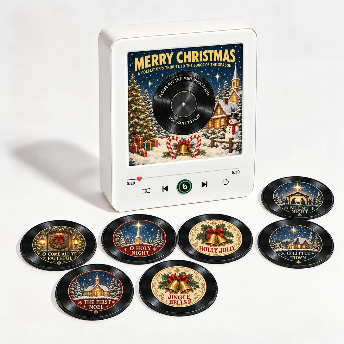 Weihnachtsgeschenke Magnetisches Kühlschrank-Vinyl-Weihnachtsmusik-Deko-Set – 9 Song-Discs Im NFC-Stil Mit Wiedergabe, Festliches Geschenk Für Zuhause Und KücheFridgebeats V6.0