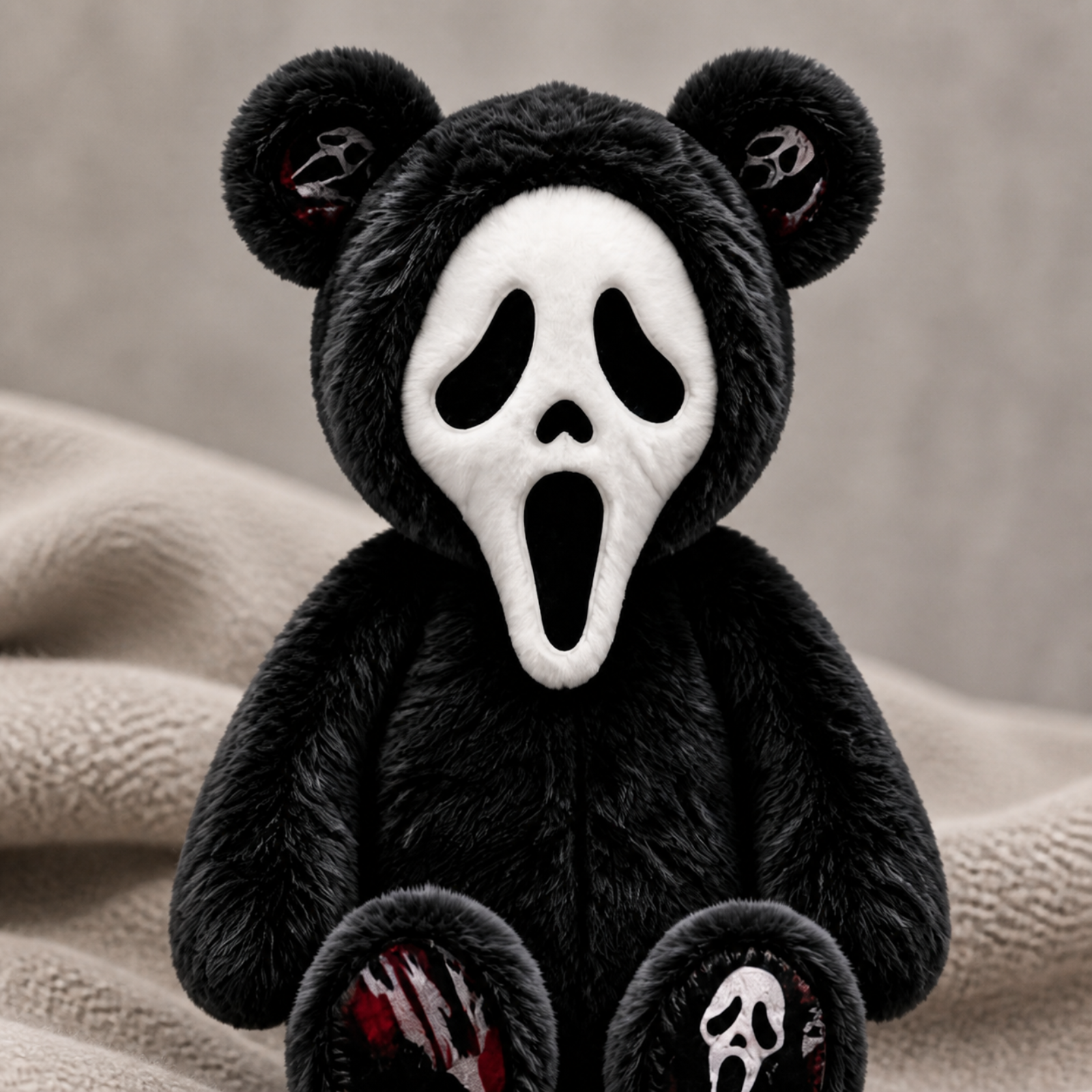 Schwarzer Bär Mit Geistergesicht, Plüschtier, Stofftier, Bärenpuppe, Halloween-Dekoration, Geschenk