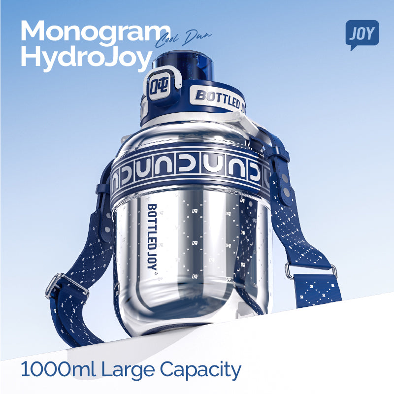 HydroJoy Monogramm-Wasserflasche 1 l – isolierte Edelstahlflasche | Freude in Flaschen