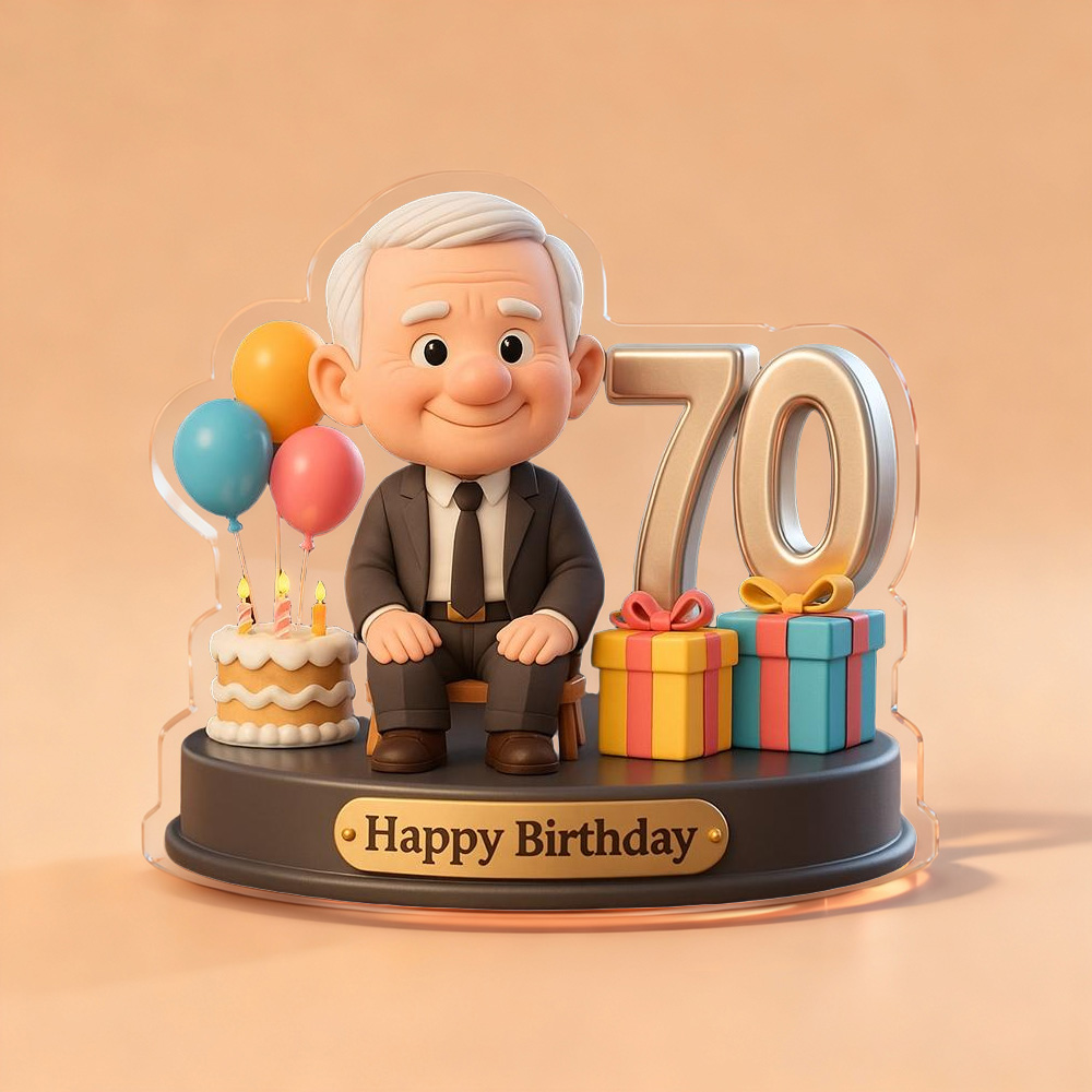 Geburtstagsgeschenke Für Ihn Benutzerdefinierte Foto Cartoon Geburtstag Themen Acryl Figuren 2d Look 3d Pop