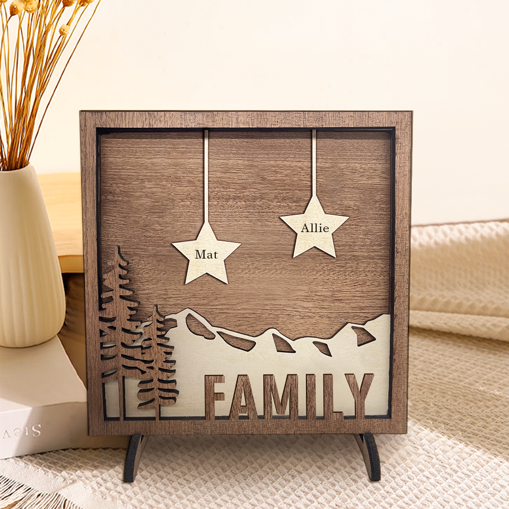 Personalisierte Familienname Rahmen Holzschild Holzschild Geschenk Für Papa Geburtstagsgeschenk