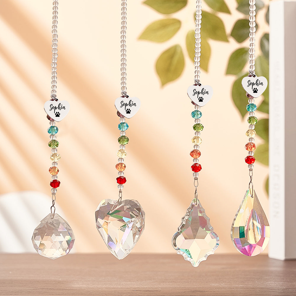 Benutzerdefinierter Sonnenfänger Für Haustiere, Kristall-regenbogenbrücke, Sonnenfänger Als Beileidsgeschenk Für Haustiere