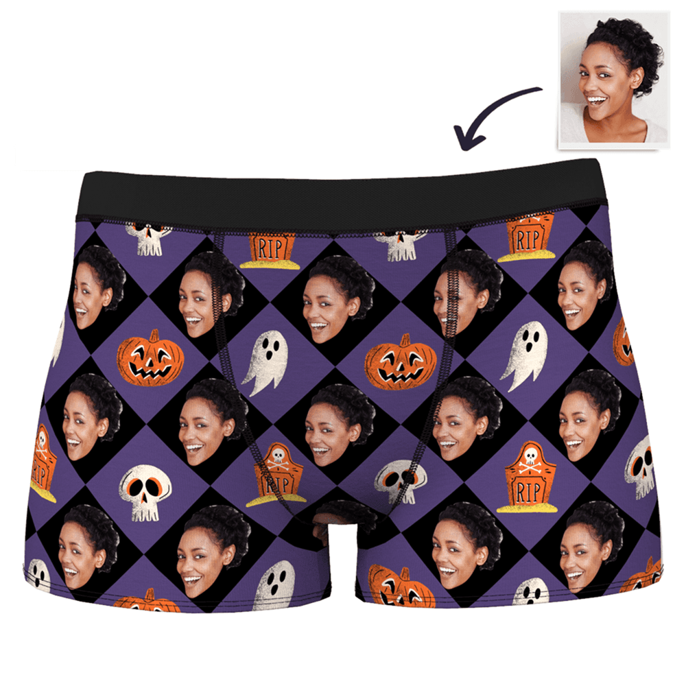 Personalisierte Boxershorts mit Gesicht Halloween Geschenke