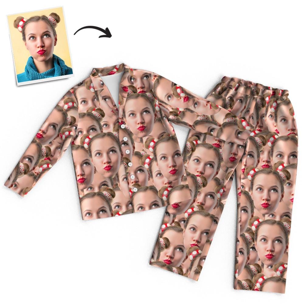 Personalisierter Foto-Pyjama - Individueller Schlafanzug Mit Eigenem Bild, Milchseide, Größen S-5XL