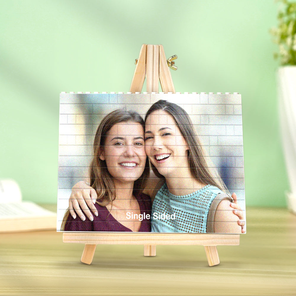 Geschenk für Freundin Personalisierter Bausteine Set mit Foto Bauklotz Personalisierter Fotoblock Quadratische Form