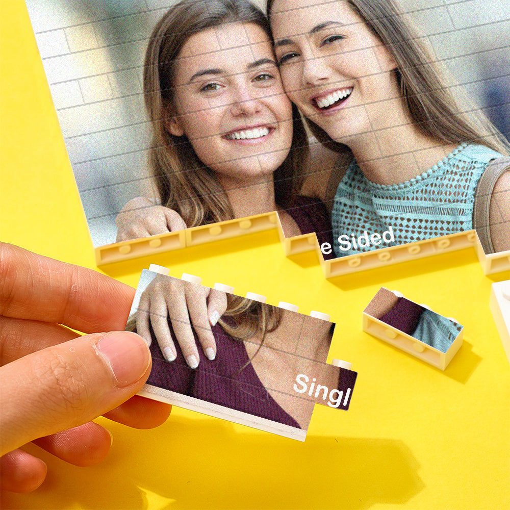 Geschenk für Freundin Personalisierter Bausteine Set mit Foto Bauklotz Personalisierter Fotoblock Quadratische Form