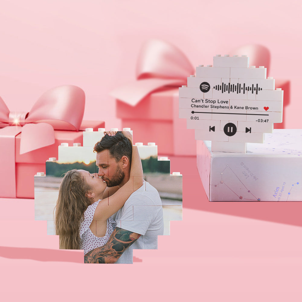 Geschenke zum Valentinstag Personalisierter Spotify Code Personalisierter Baustein Runder Baustein Fotoblock Rahmen