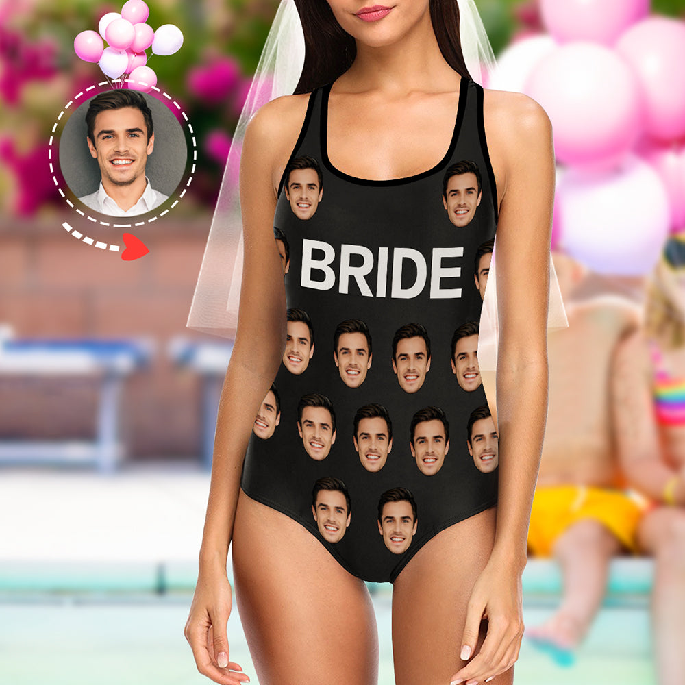 Benutzerdefinierter Gesichts-badeanzug Braut-squad-badeanzug Personalisierter Badeanzug Mit Text Und Foto