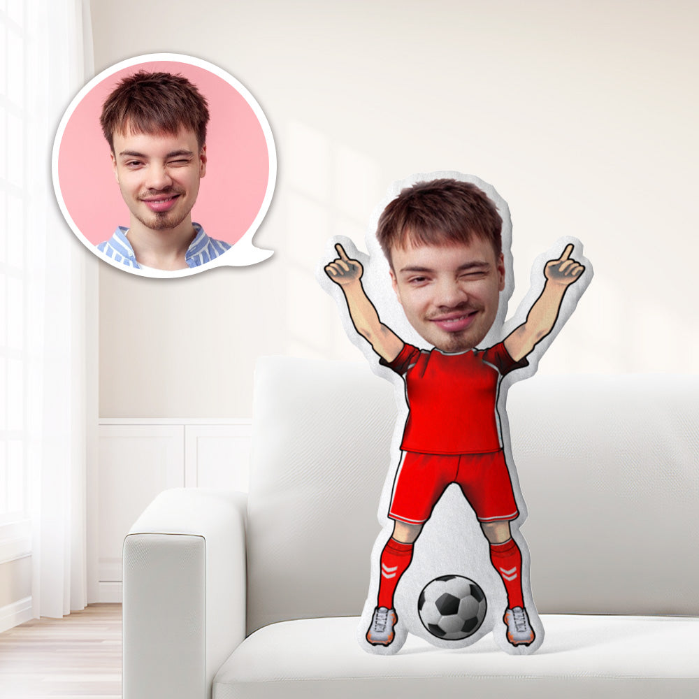 Fotokissen, Gesicht, Fußballspieler, Individuelles Minime-kissen, Puppe, Sport, Minime-kissen, Geschenke, Fußball-fan-shop