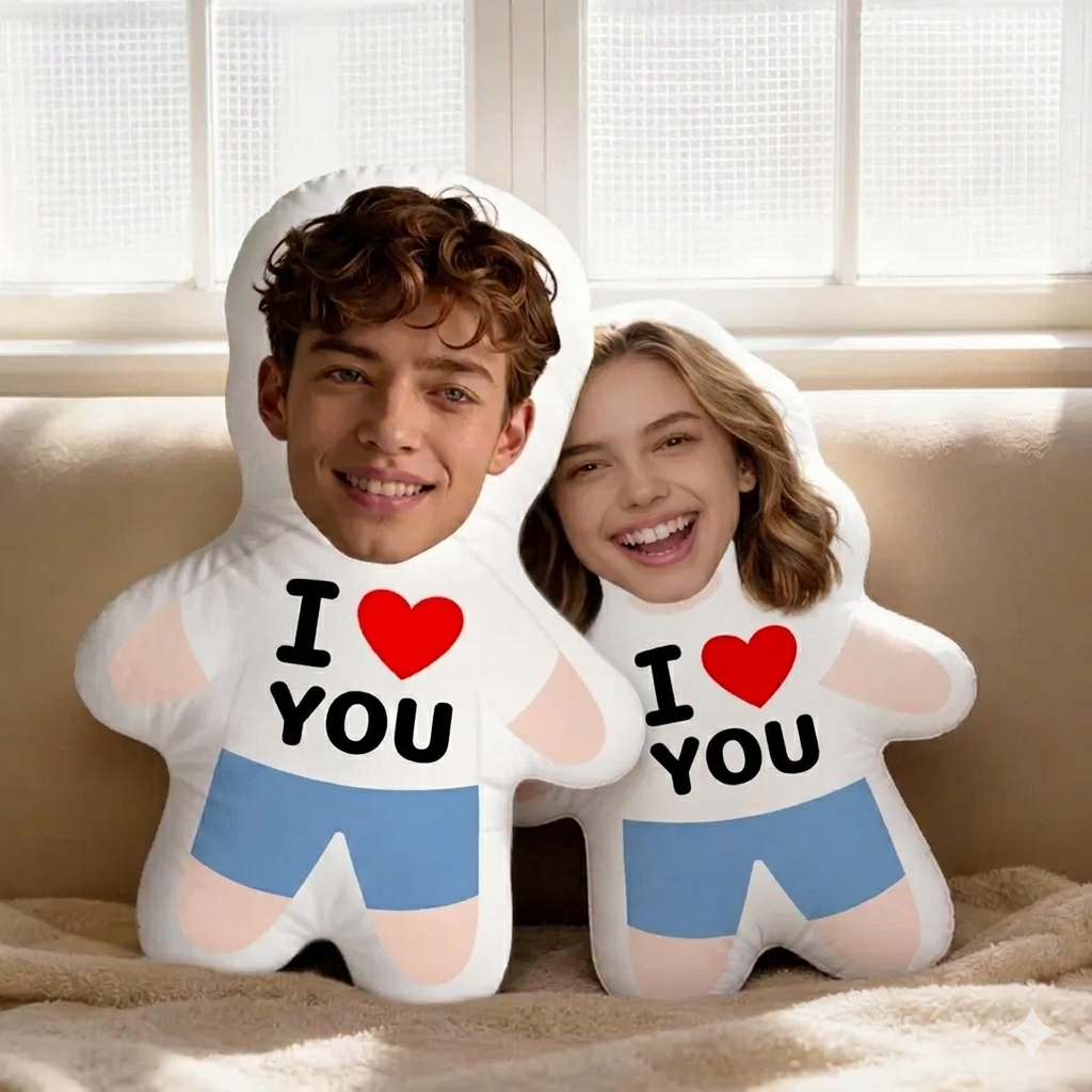 Ich Liebe Dich Minime Wurfkissen Individuelles Gesicht Teddy Personalisiertes Foto Minime Kissen