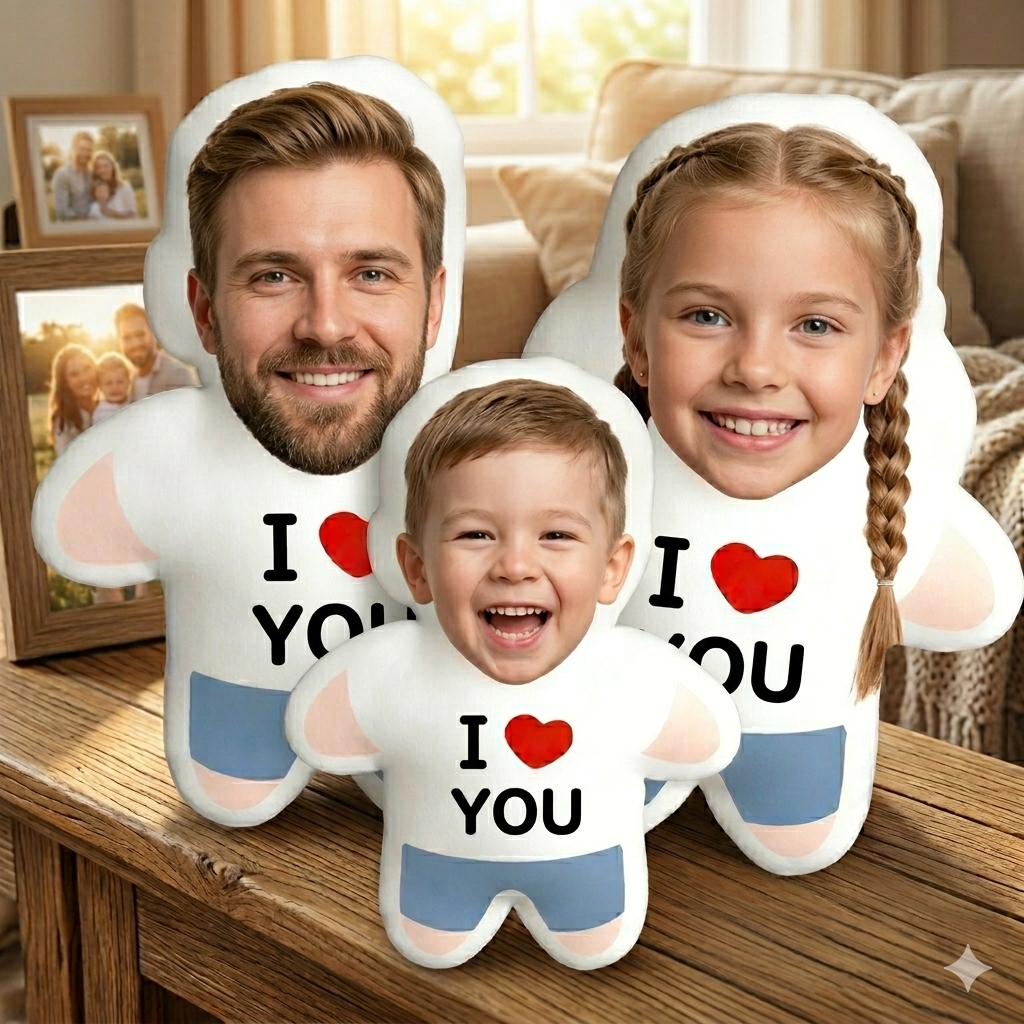  Ich Liebe Dich Minime Kissen mit Gesicht - Romantisches Jahrestagsgeschenk für Partner & Ehepaare