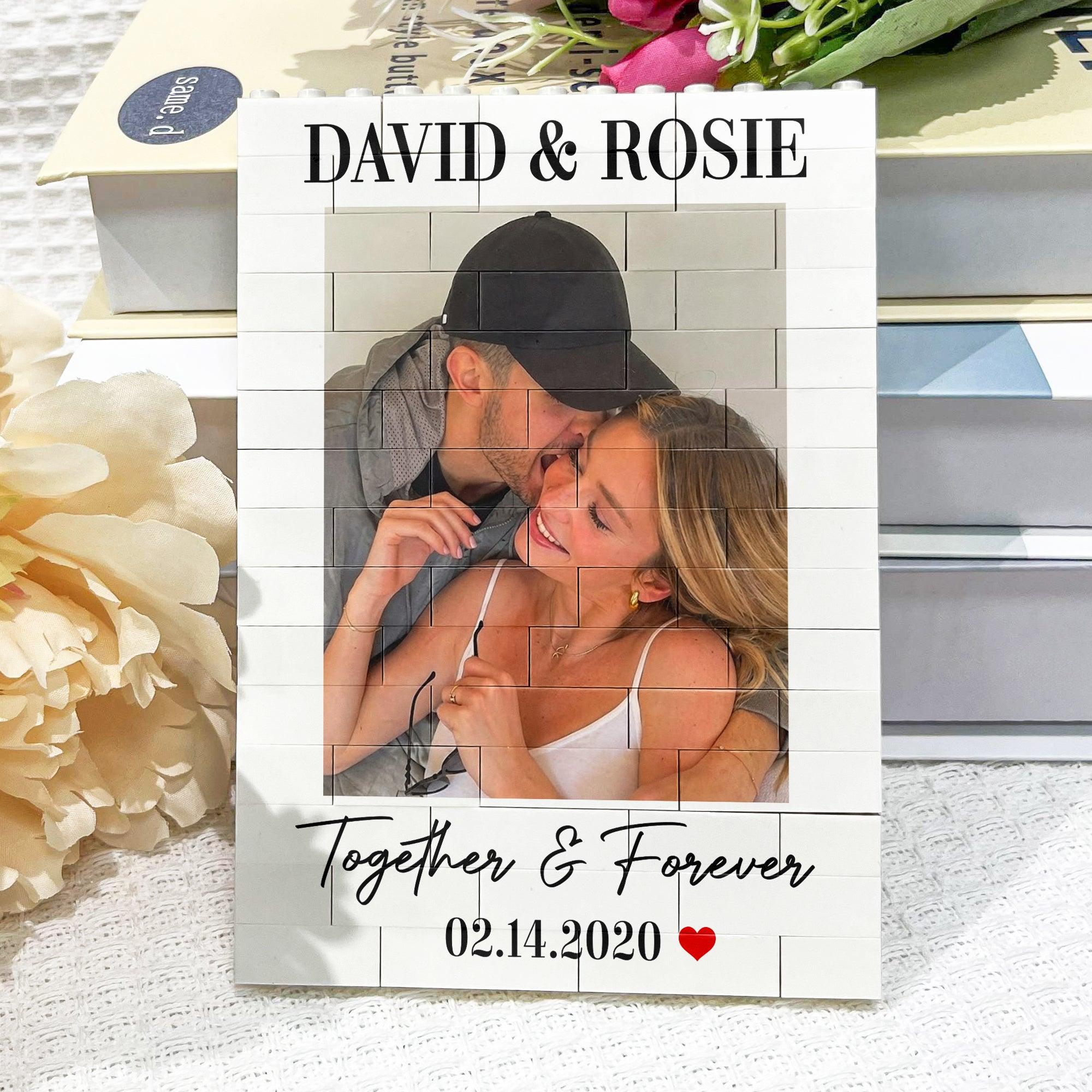 „Love You To Pieces“ Individuelle Foto-Jubiläumsgeschenke Für Sie Und Ihn – Personalisierte Bausteine