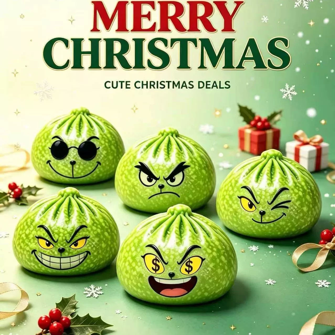 Grinch Überraschungs-Knödel-Quetschbox | Leuchtendes Sammler-Fidget-Toy – Stressabbauendes, Leuchtendes Quetschspielzeug