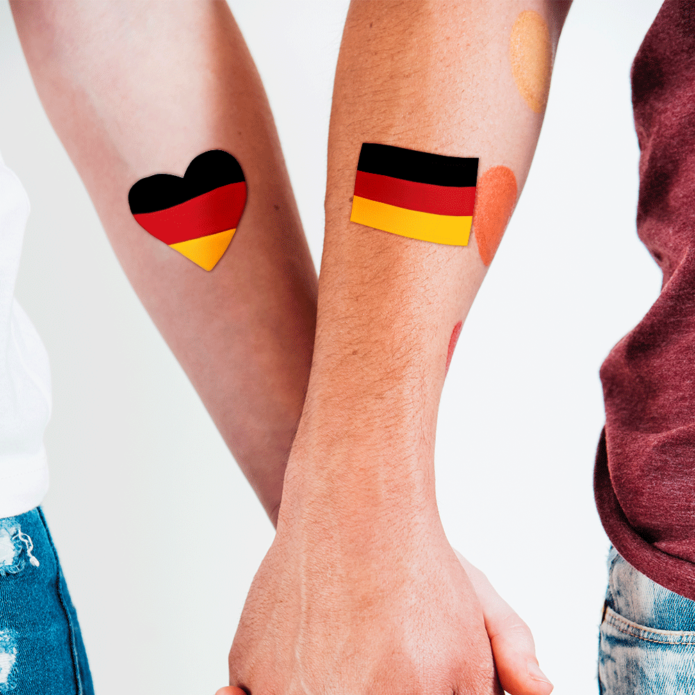 Deutschland Flagge Tattoo Aufkleber Wasserdicht Schweißfest Aufkleber