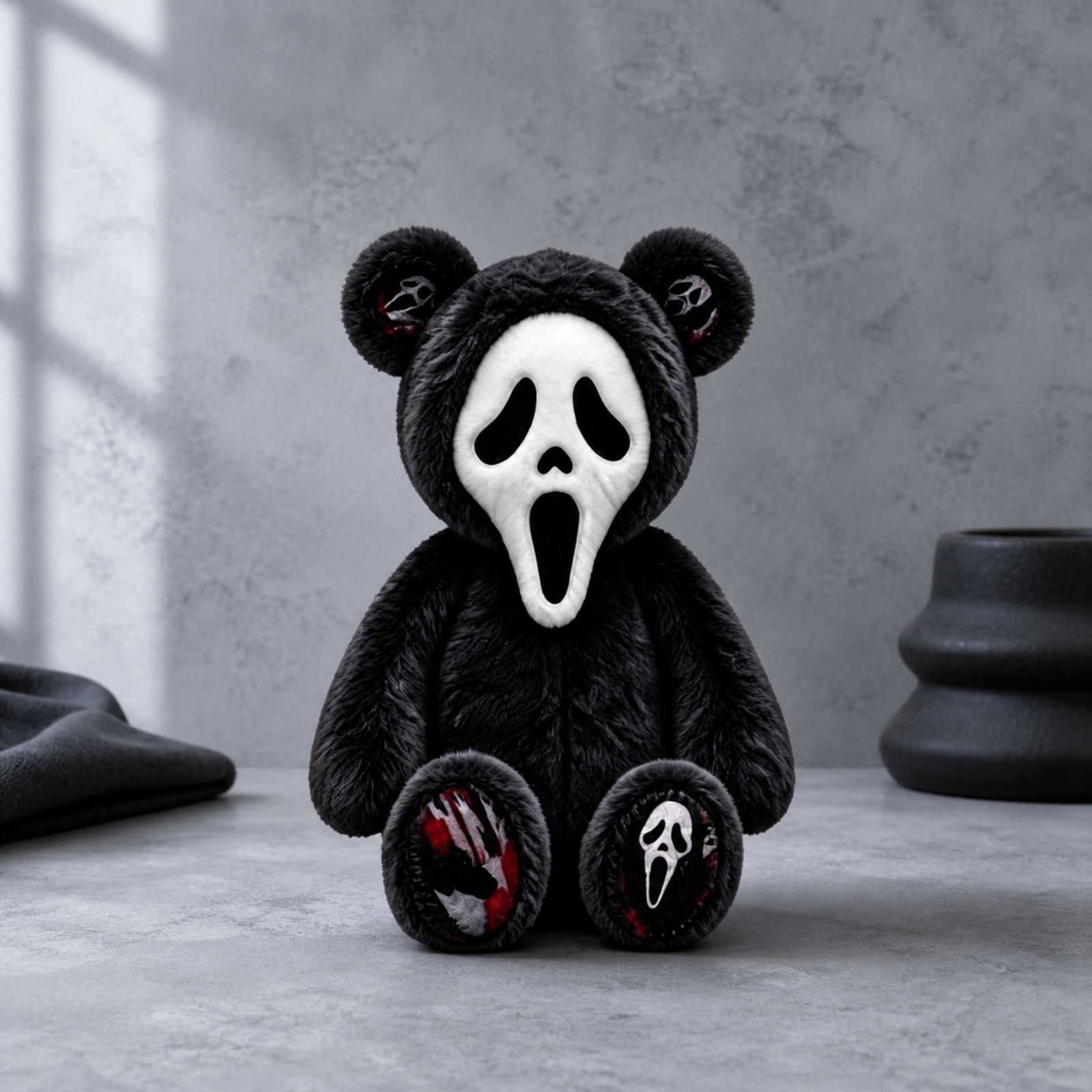 Schwarzer Bär Mit Geistergesicht, Plüschtier, Stofftier, Bärenpuppe, Halloween-Dekoration, Geschenk
