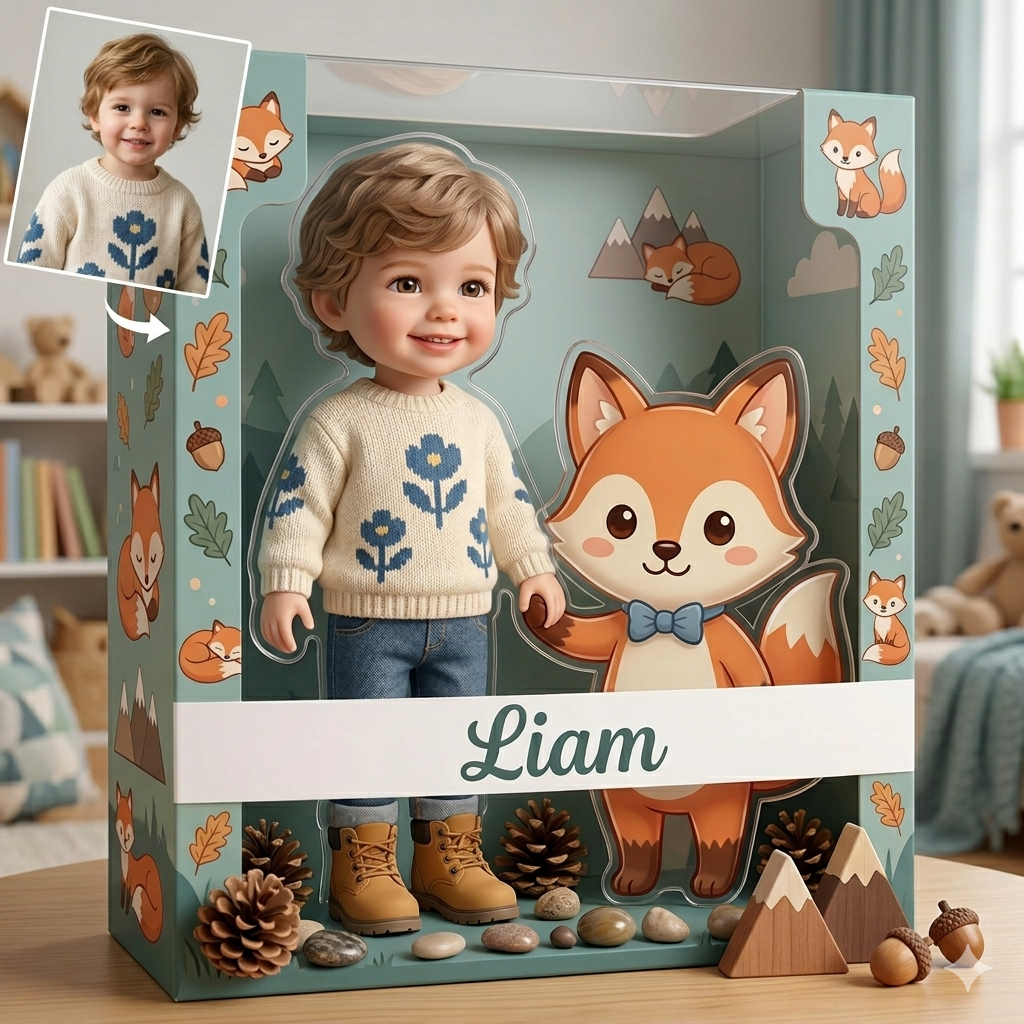 Personalisiertes Ki-bärenfoto Auf Acrylplakette – Individuelles Teddybär-porträt – Kuschelige Kinderzimmerdekoration