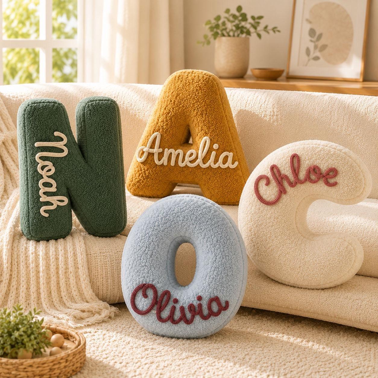 Personalisiertes Buchstabenkissen Mit Individuellem Namen Und Anfangsbuchstaben, Dekokissen, Geburtstagsgeschenk Für Kinder, Wohnaccessoire, Einzugsgeschenk
