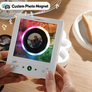 Weihnachtsgeschenke Fridgebeats V6.0 Personalisierter Foto- Und Musik-Vinyl-Kühlschrankmagnet Mit Rotierender Schallplatte – Individuelle Schallplatten Mit Dynamischem LED-Licht