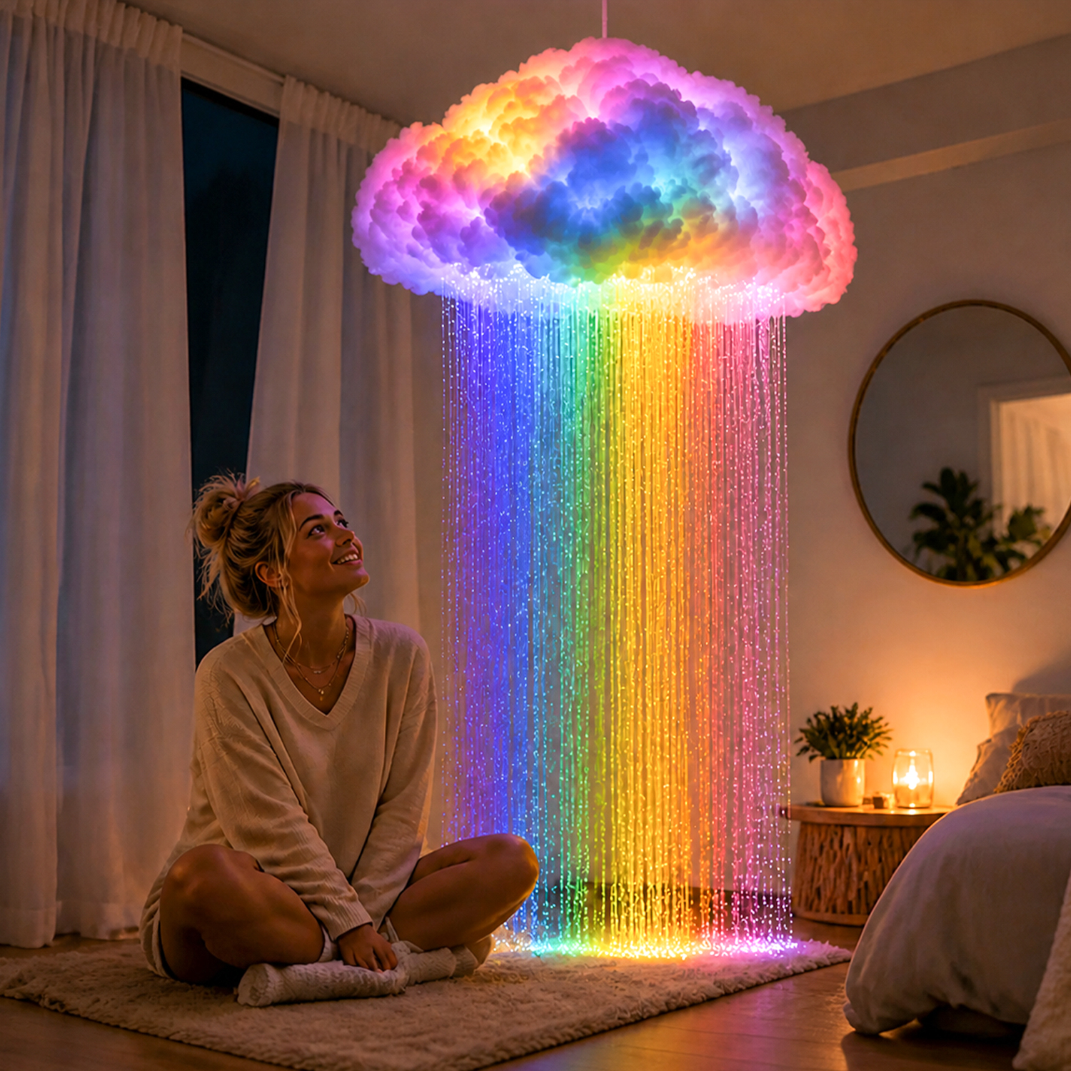 Regenbogen-Nachtlicht Fürs Kinderzimmer – LED-Hängelampe In Regenbogen-Tropfenform, Perfektes Geschenk Für Geburtstag, Weihnachten Und Als Dekoration
