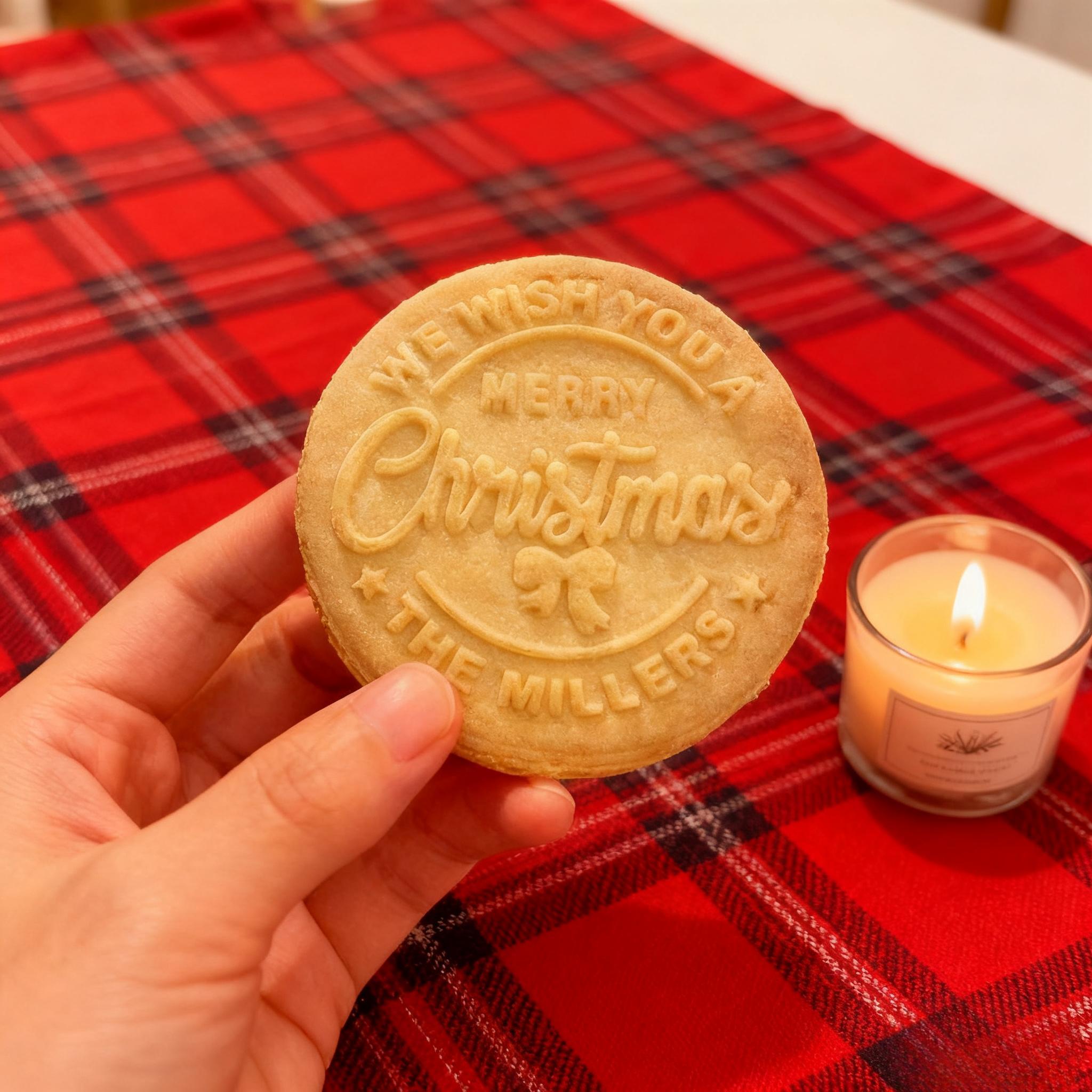 Personalisierter Weihnachtsplätzchenstempel „frohe Weihnachten“ – Acryl-plätzchenstempel Für Die Familie – Weihnachtsbäckerei