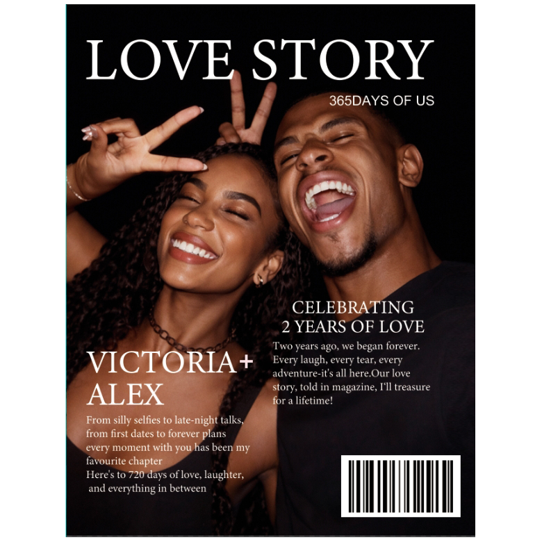 Personalized LOVE STORY Magazine for Couples on Valentine's Day - GiftlabCA