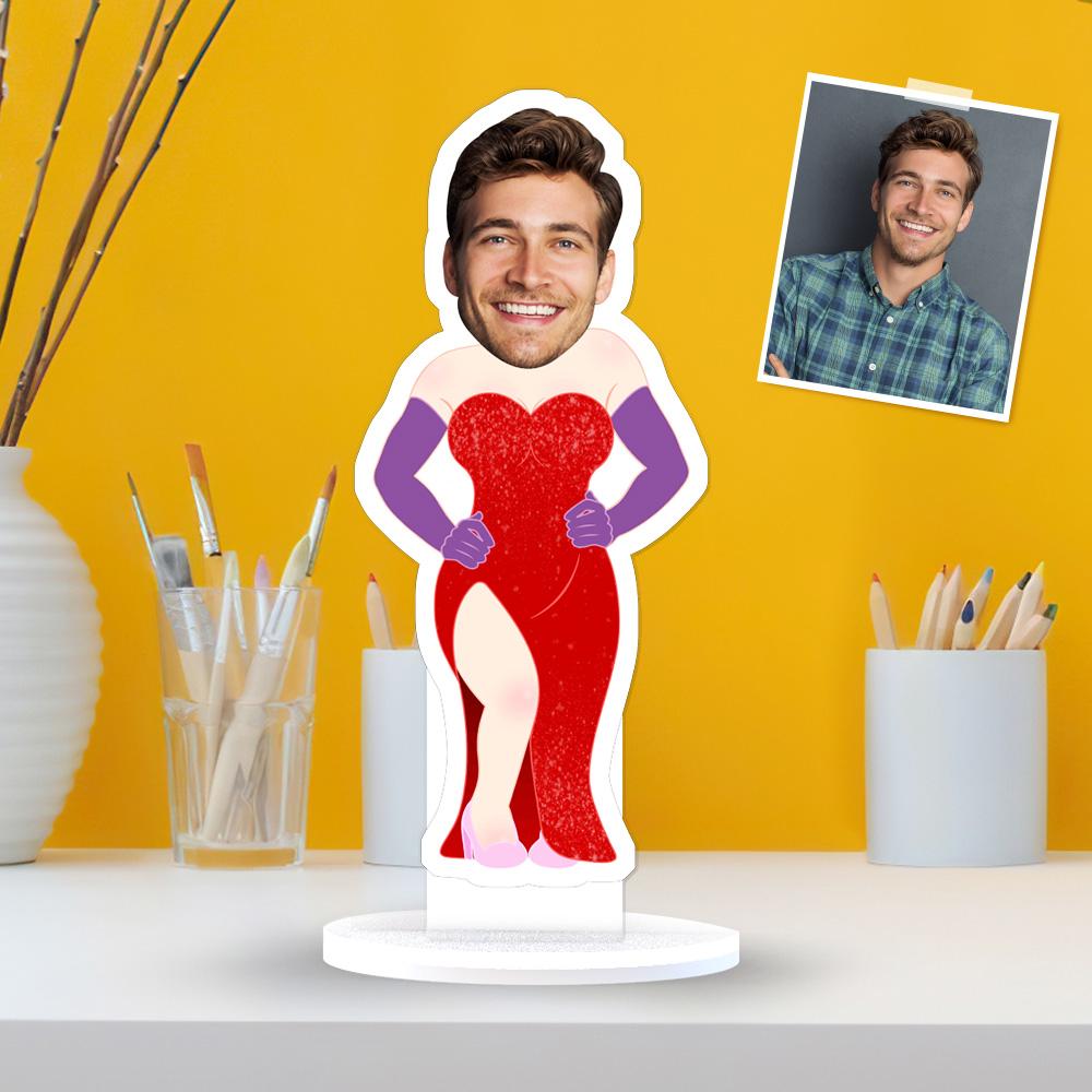 Custom MiniMe Gift Face Plaque Red Gown - GiftLabca