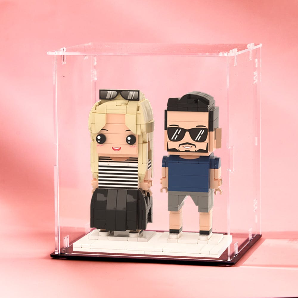 2 People Brick Figure Acrylic Anti-dust Cover(No Brick Figures)