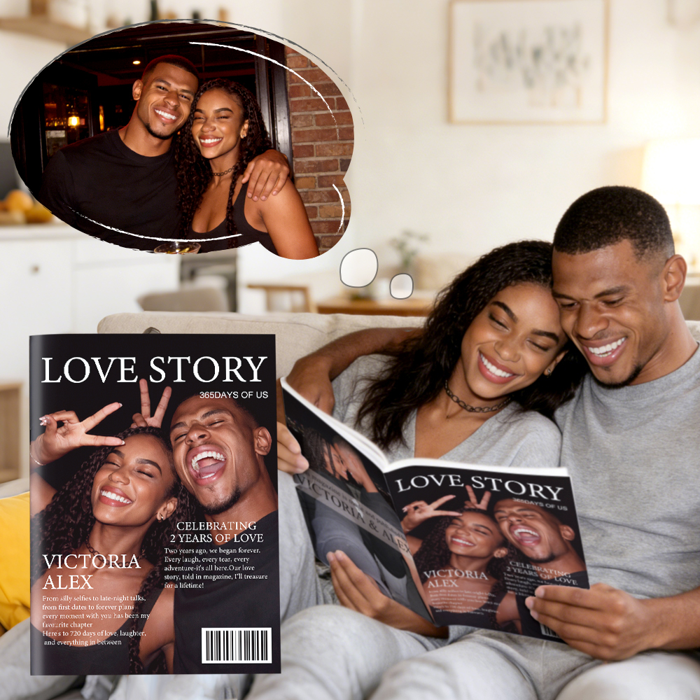 Personalized LOVE STORY Magazine for Couples on Valentine's Day - GiftlabCA