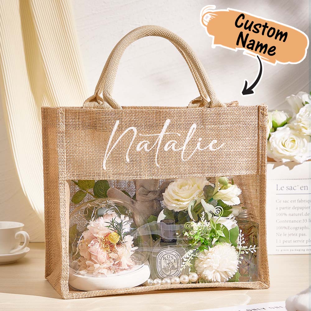 Personalized Bridesmaid Proposal Bags Monogram Tote Bag Wedding Gift for Her - GiftLabca