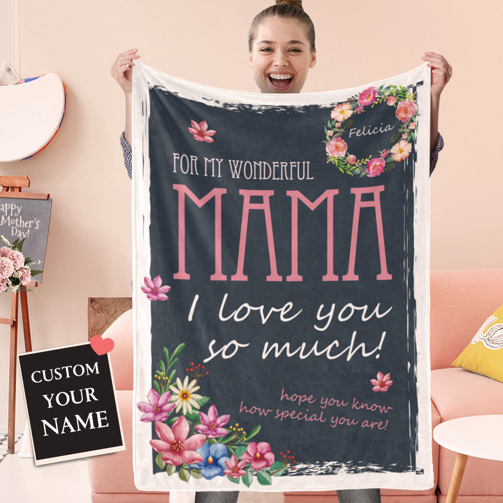 Personalized Mothers Day Blanket Gifts for Mom Flower