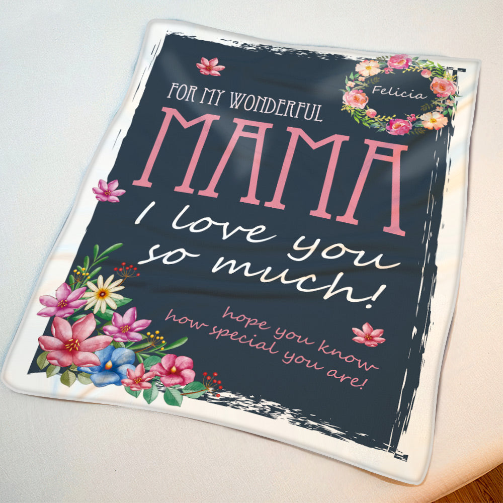 Personalized Mothers Day Blanket Gifts for Mom Flower