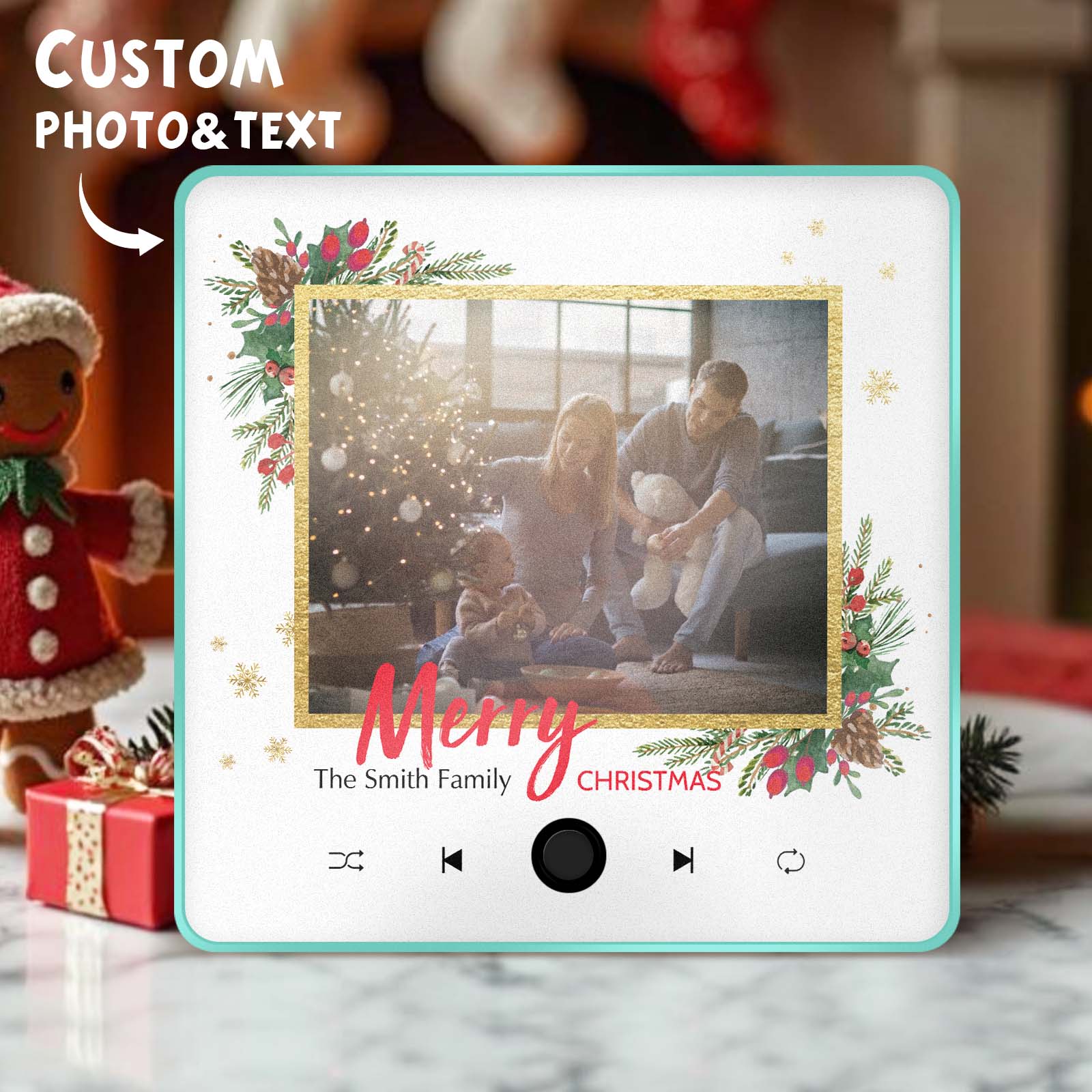 Personalized Music Fridge Magnet Merry Christmas Custom Music Magnets Can Play Songs Christmas Gift Family Gifts - GiftLabca