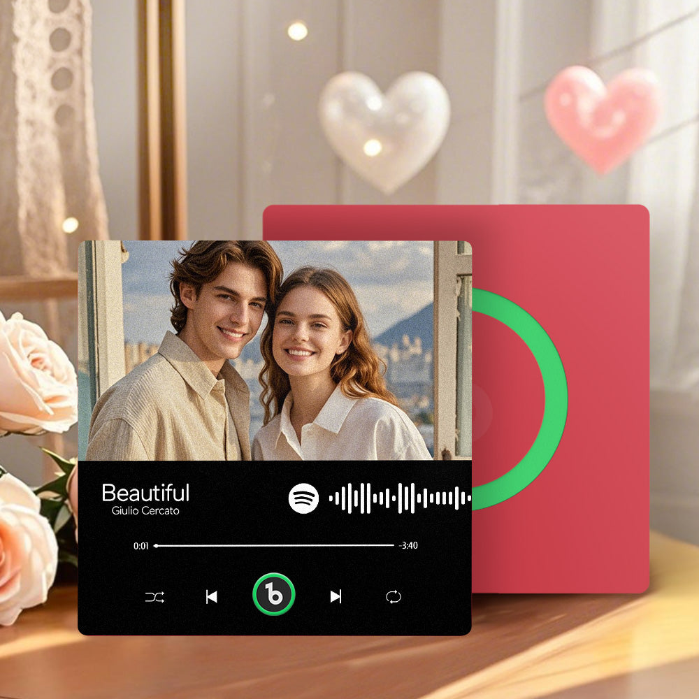 Custom Music & Photo Fridge Magnet Spotify Fridge Magnet FridgeBeats Pro Supports Bluetooth Connectivity Valentine's Day Gift for Couple