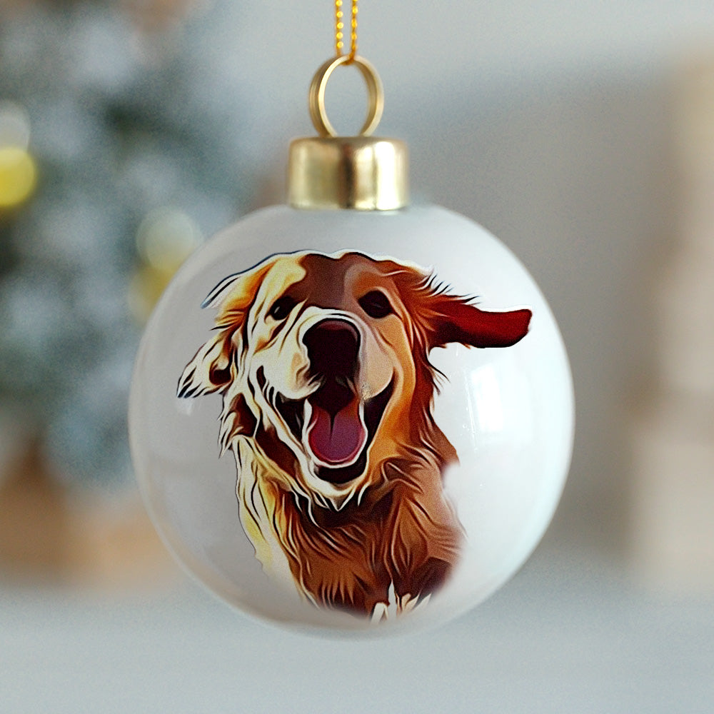 Personalized Pet Face Portrait Ornaments in Artfully Printed Hand-Painted Watercolor Style Custom Christmas Gift