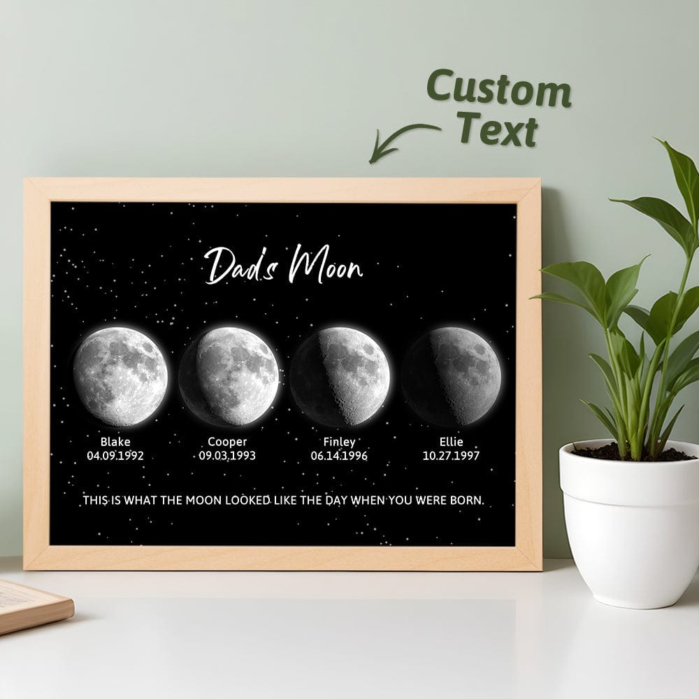 Custom Moon Phase Print Family Frame Dad's Moon Unique Birthday Gift For Dad Father's Day Gifts