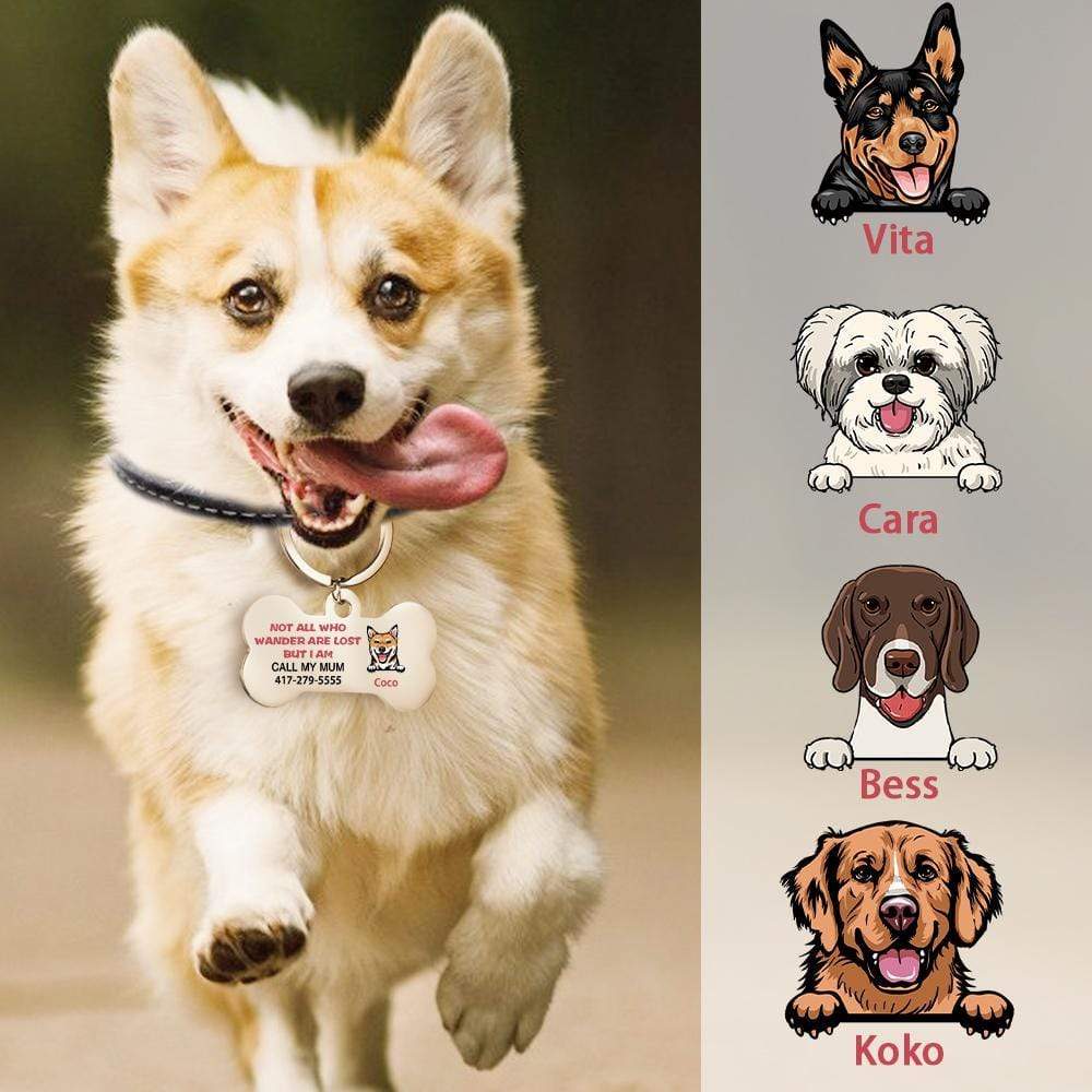 Personalised Dog Tags Pet ID Tag Who Wander Are Lost Dog Tag - GiftLabca