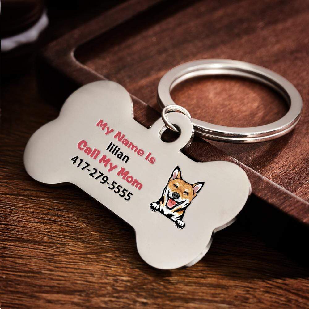 Personalised Dog Tags Custom Bone Pet ID Tag Funny I Am Lost Dog Tag Gifts for Dog - GiftLabca