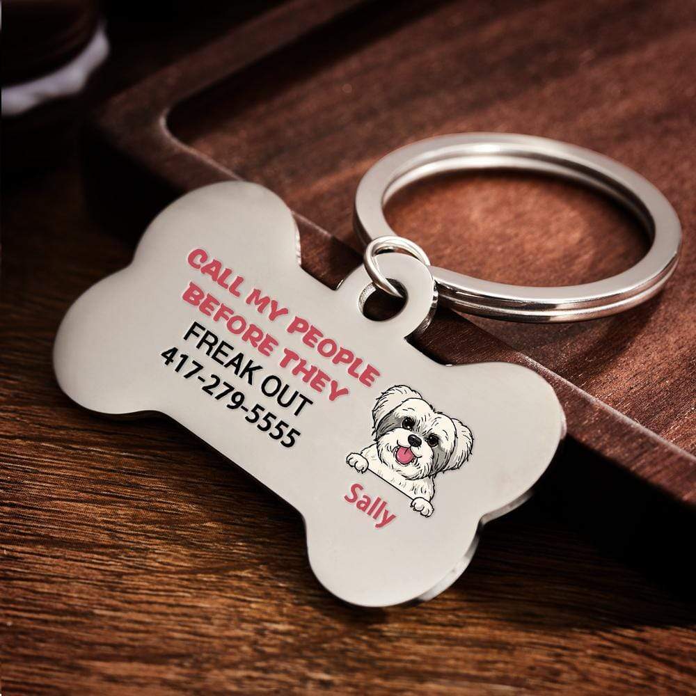 Name Tags Dogs ID Pet Tags Call My People Dog Tag Gifts for Dog - GiftLabca