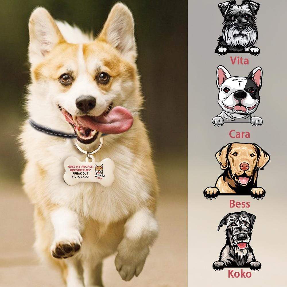 Name Tags Dogs ID Pet Tags Call My People Dog Tag Gifts for Dog - GiftLabca