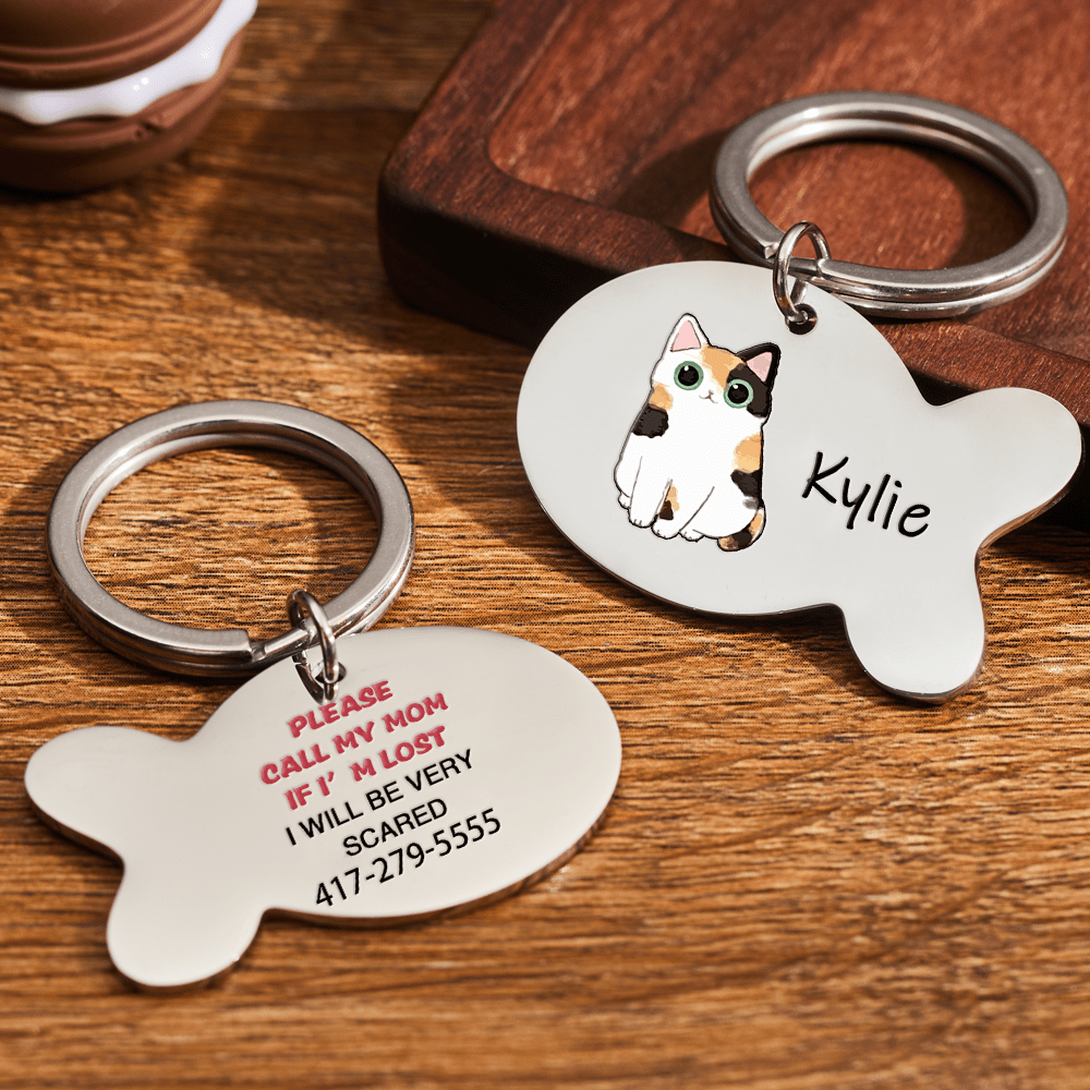 Personalised ID Pet Tags Cat Tags I Will Be Very Scared Cat Tag - GiftLabca